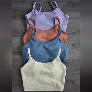 Everyday Spaghetti-Strap Crop Camisoles — Lilac, Terracotta, Slate Blue, Cream